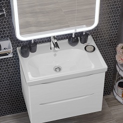 Opadiris Мебель для ванной Элеганс 70 подвесная белая матовая – фотография-5